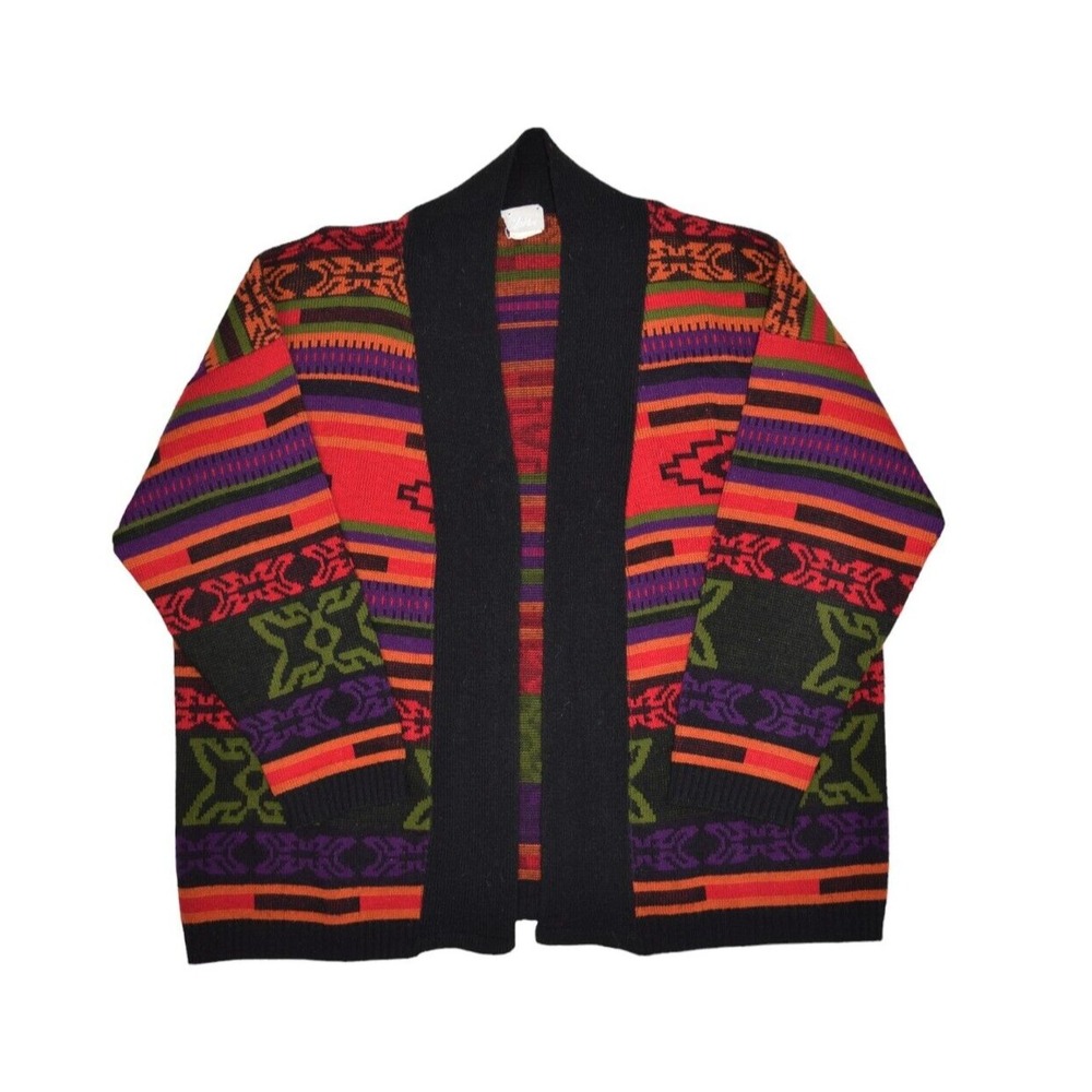 Blair Sweater Womens 2XL Cardigan Aztec Striped Tribal Print Open Front USA Made